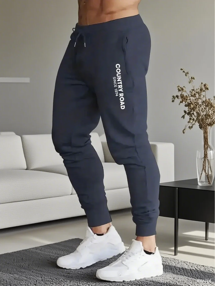 

Осенний новый стиль, удобные и дышащие мужские узкие брюки и американские облегающие мужские длинные брюки