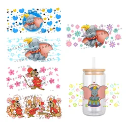 Disney Cartoon Dumbo Pattern UV DTF Transfer Sticker Waterproof Transfers Decals For 16oz Glass Cup Wrap Stickers