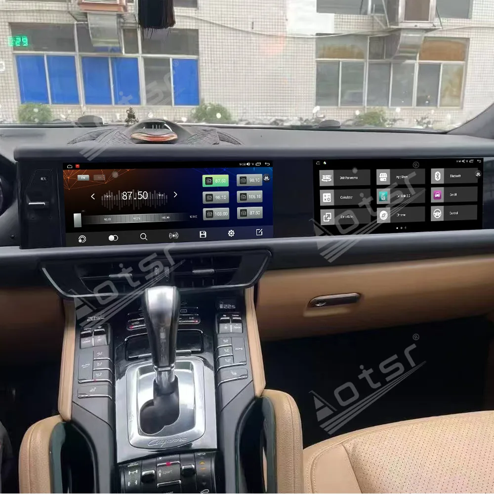 Dual 12.3 Inch Android 13 For Porsche Cayenne 2011-2017 Left-hand Drive Car GPS Navigation CarPlay 2025 Wave Screen Head Unit