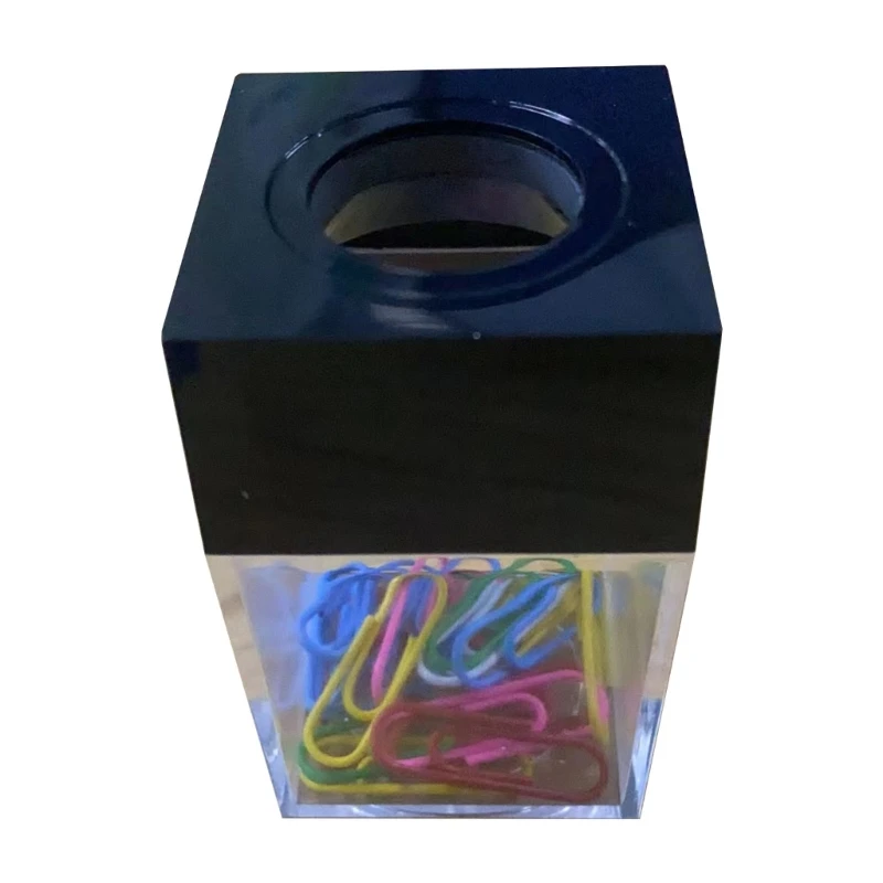 Colorful Paper Clips Storage Box Magnetic Paperclips Holder Dispenser for School