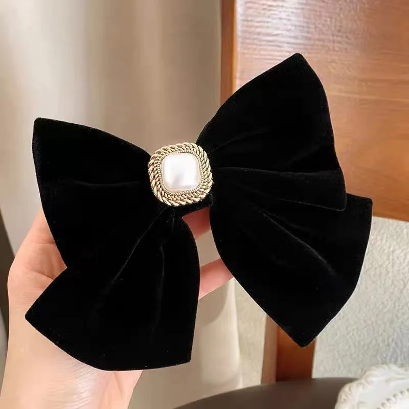 1pc New Year\'s Red Bow Hairclip Wedding Bridal Headwear Engagement Toast Dress Hair Accessories New Year Hair Clip