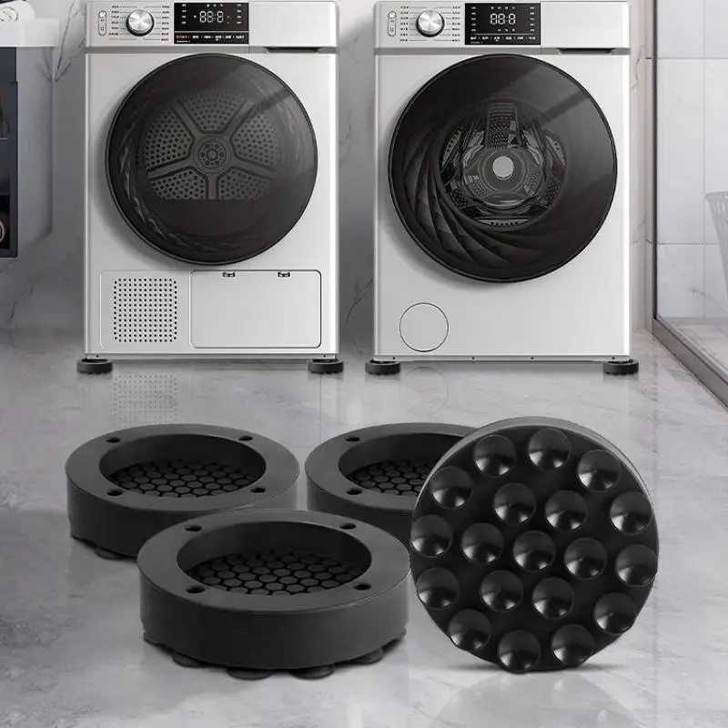 4Pcs Washing Machine Anti Vibration Pads Non Slip Noise Reducing Rubber Mats for Laundry Room Dryer Furniture