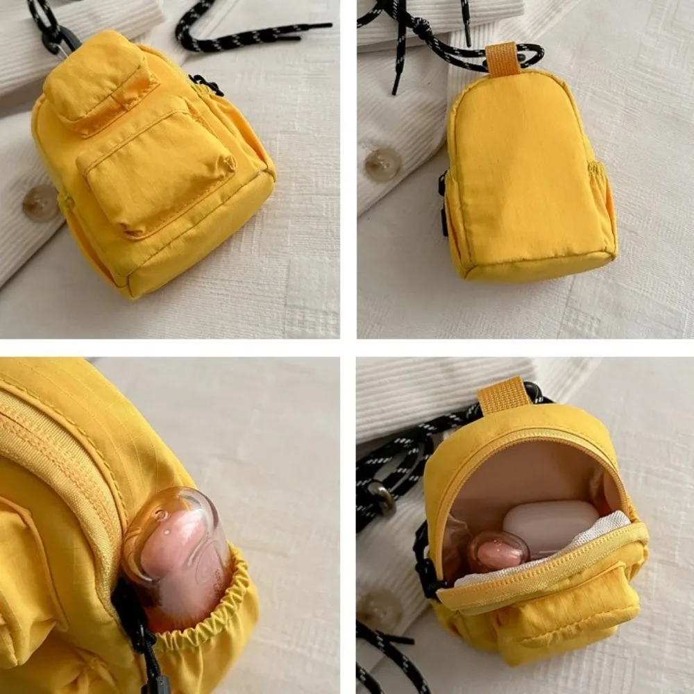 Nylon Hanging Neck Coin Purse Multifunction Shoulder Bag Lanyard Crossbody Bag Earphone Storage Bag Mini Wallet