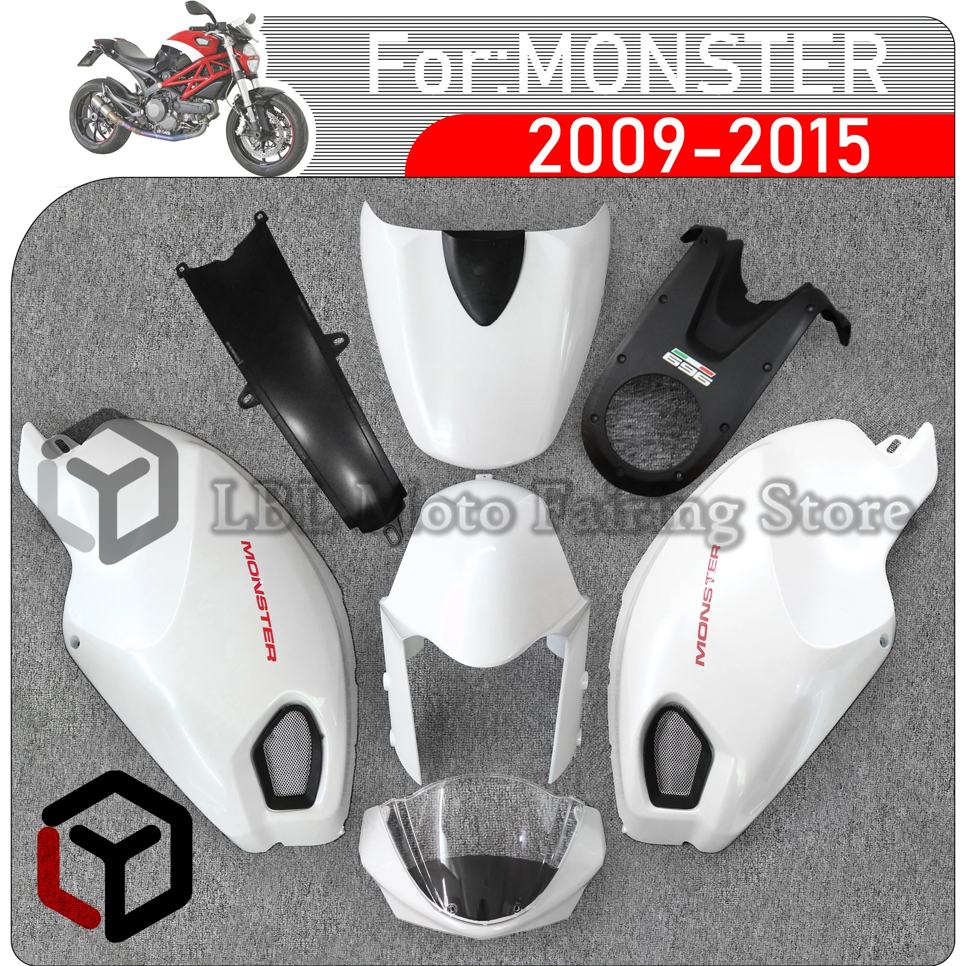 Full Fairing For Ducati Monster 696 795 796 M 1100 1100S EVO 2009 2010 2011 2012 2013 2014 2015 Motorcycle Full Body Fit Fairing