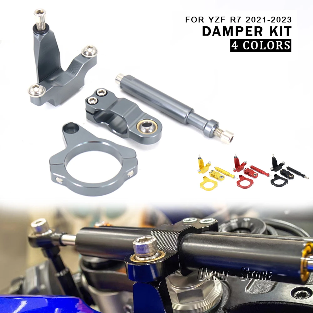 Amortiguadores de dirección de motocicleta, accesorios estabilizadores ajustables para Yamaha YZF, R7, YZF, R7, YZF, R7, 2021, 2022, 2023