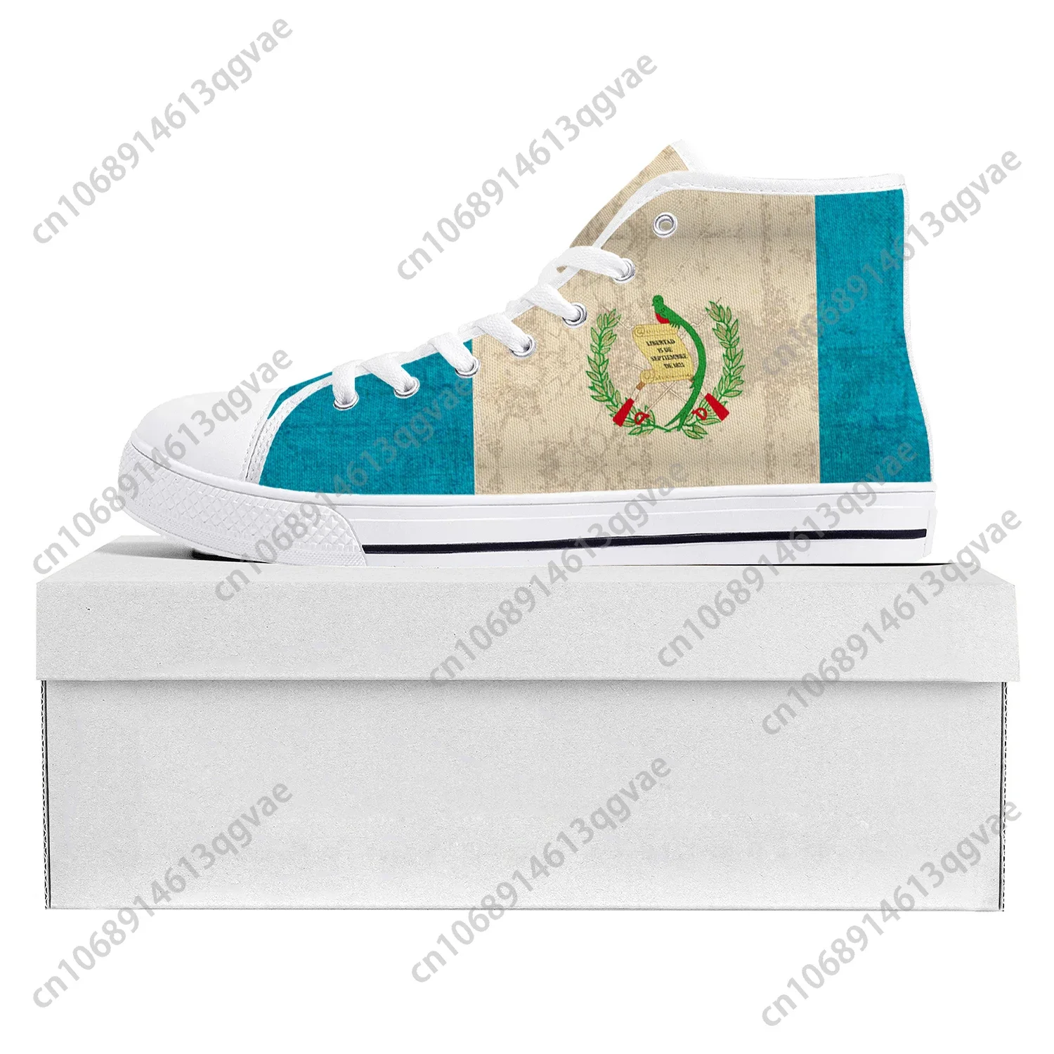 

Guatemalan Flag High Top High Quality Sneakers Mens Womens Teenager Canvas Sneaker Guatemala Casual Couple Shoes Custom Shoe