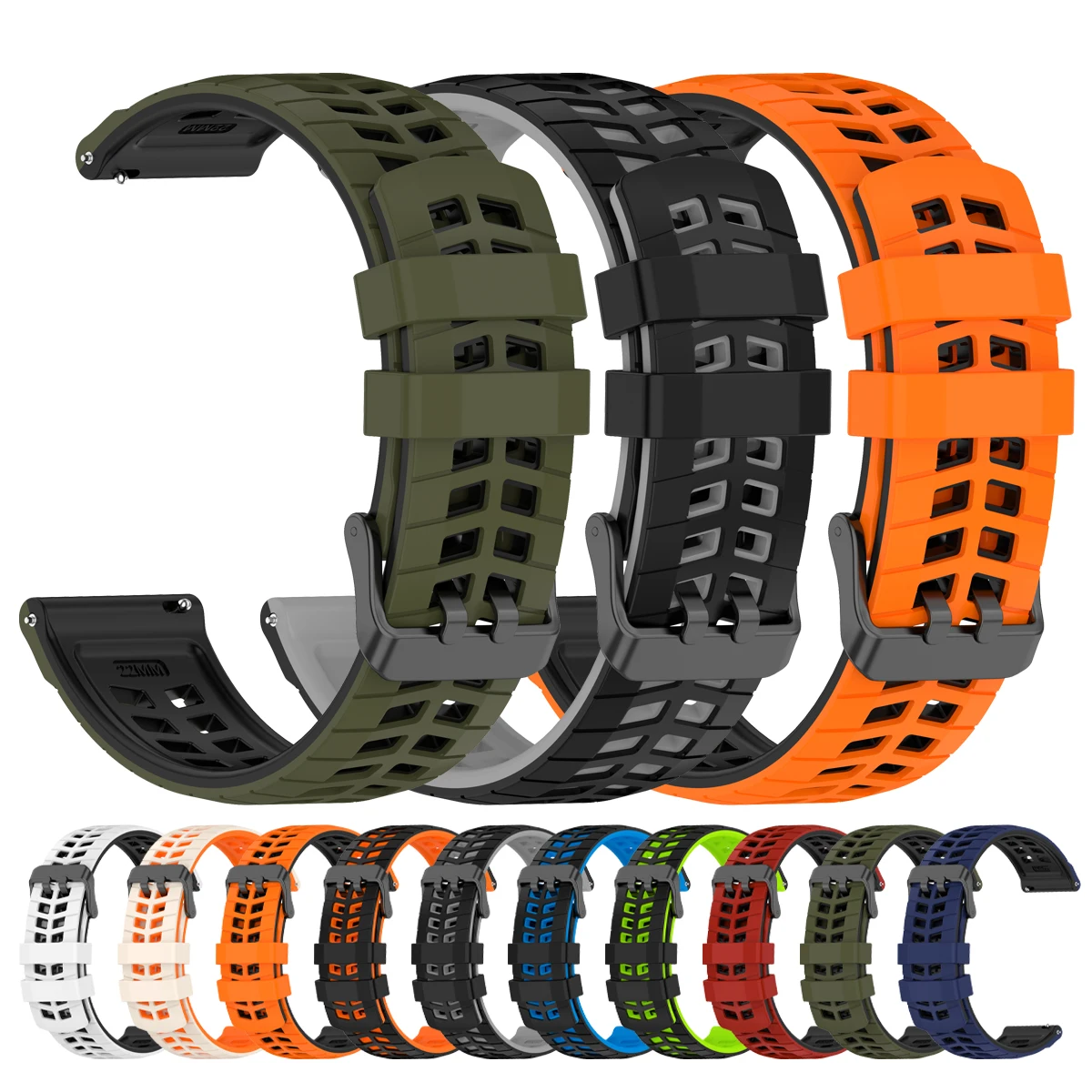 22mm Silicone Watch Band For HUAWEI WATCH GT 7 6 5 Pro/GT 7 6 5 3 2/GT 3Pro 46mm Sport Strap for HONOR Magic Watch Bracelet Belt