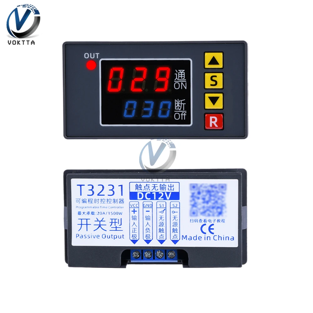 T3230 T3231 Relè temporizzato digitale AC 110V 220V DC 12/24V Interruttore di controllo timer ciclo Relè temporizzato regolabile Interruttore di ritardo temporale