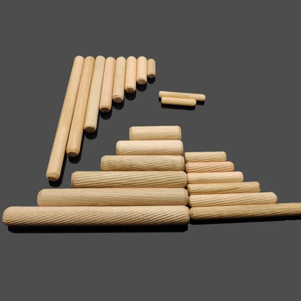 Dia12mm Solid Wood Diagonal Round Wooden Rod Plug DIY Material Wardrobe Connector Wooden Nail Length 30/40/50/60/80/100/120mm