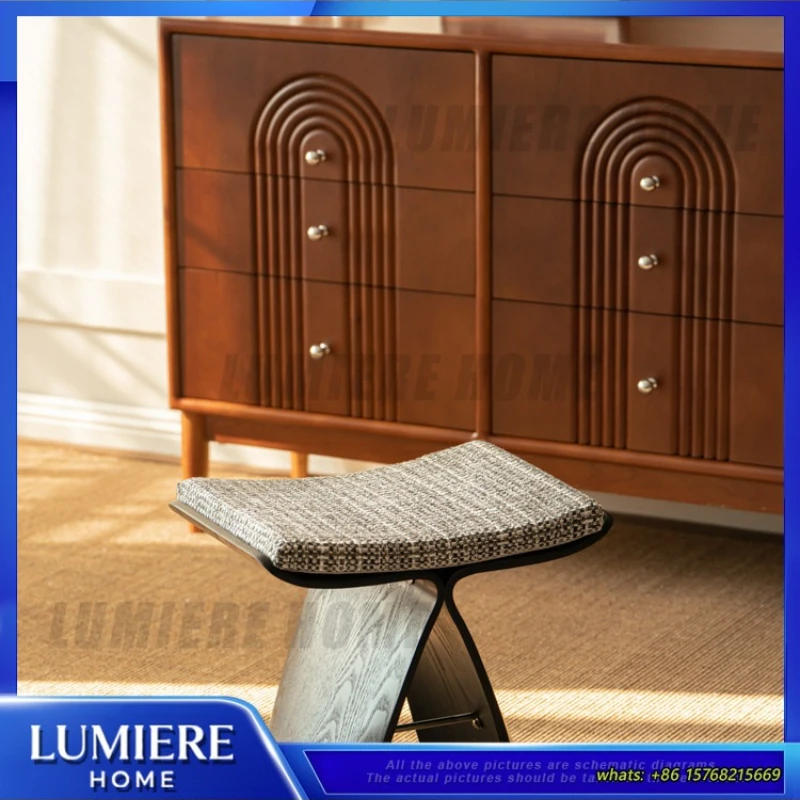 

Французский винтажный роскошный табурет для макияжа с дизайном «бабочка», низкая скамья для прихожей, спальни, элегантное кресло для туалетного столика