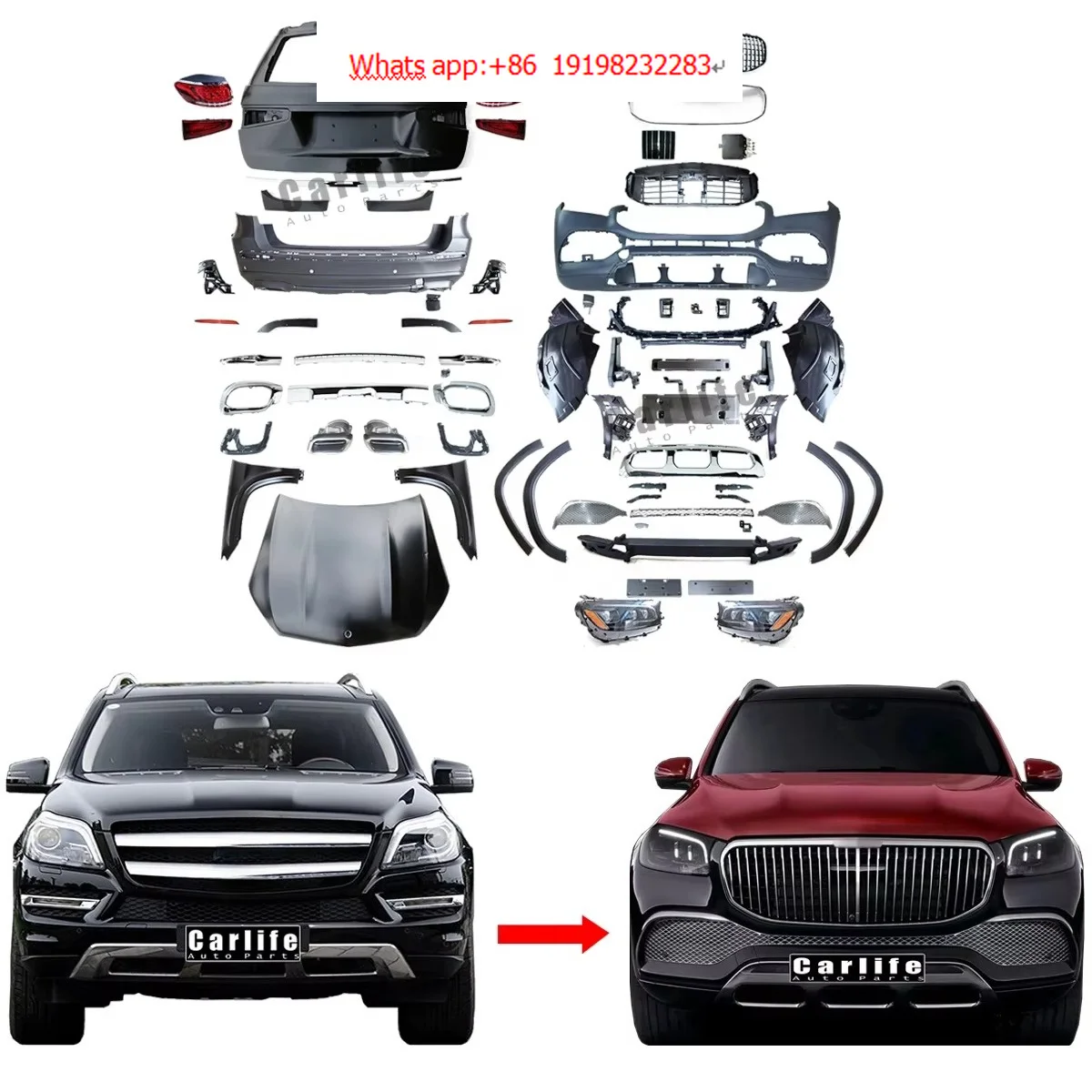 High Quality PP Material Auto Bumpers for GL X166 2012 2013 2014 2015 Upgrade 2022 Model