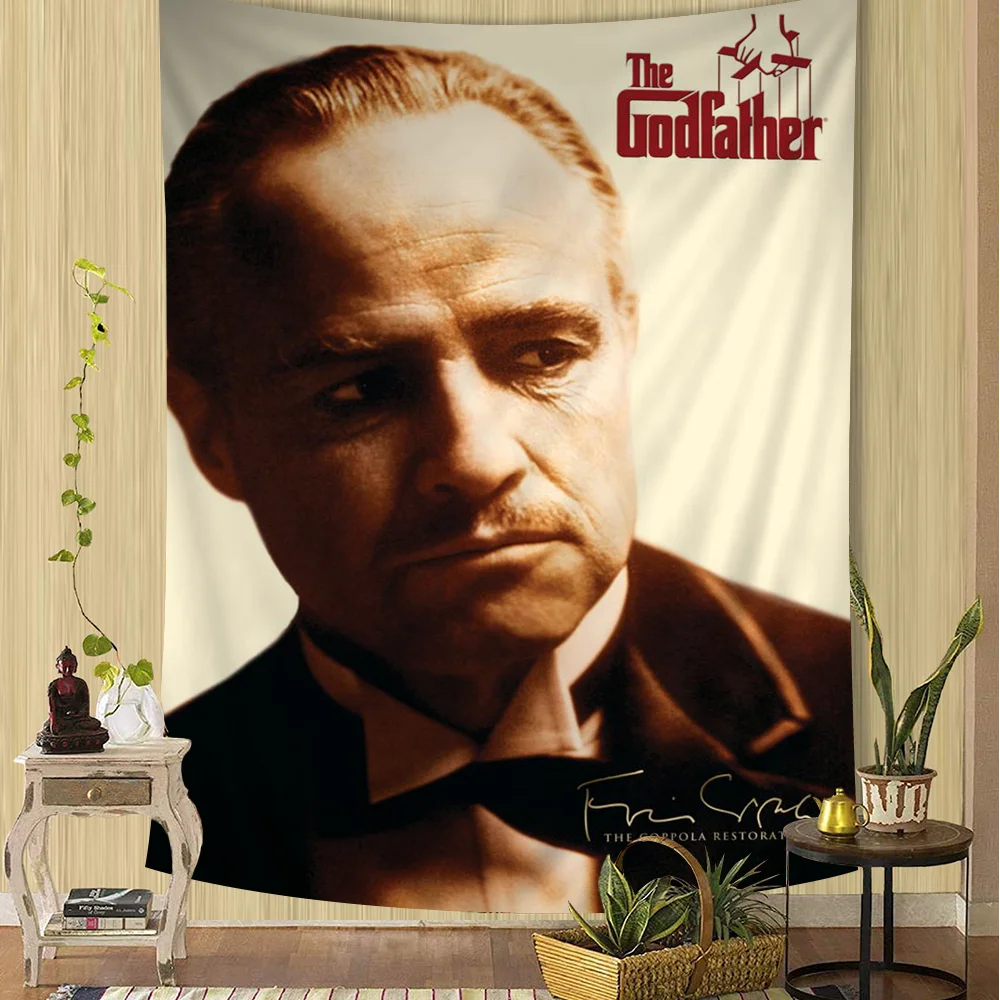 

Hot Movie The Godfather Printed Large Wall Tapestry Hanging Tarot Hippie Wall Rugs Dorm Art Home Decor