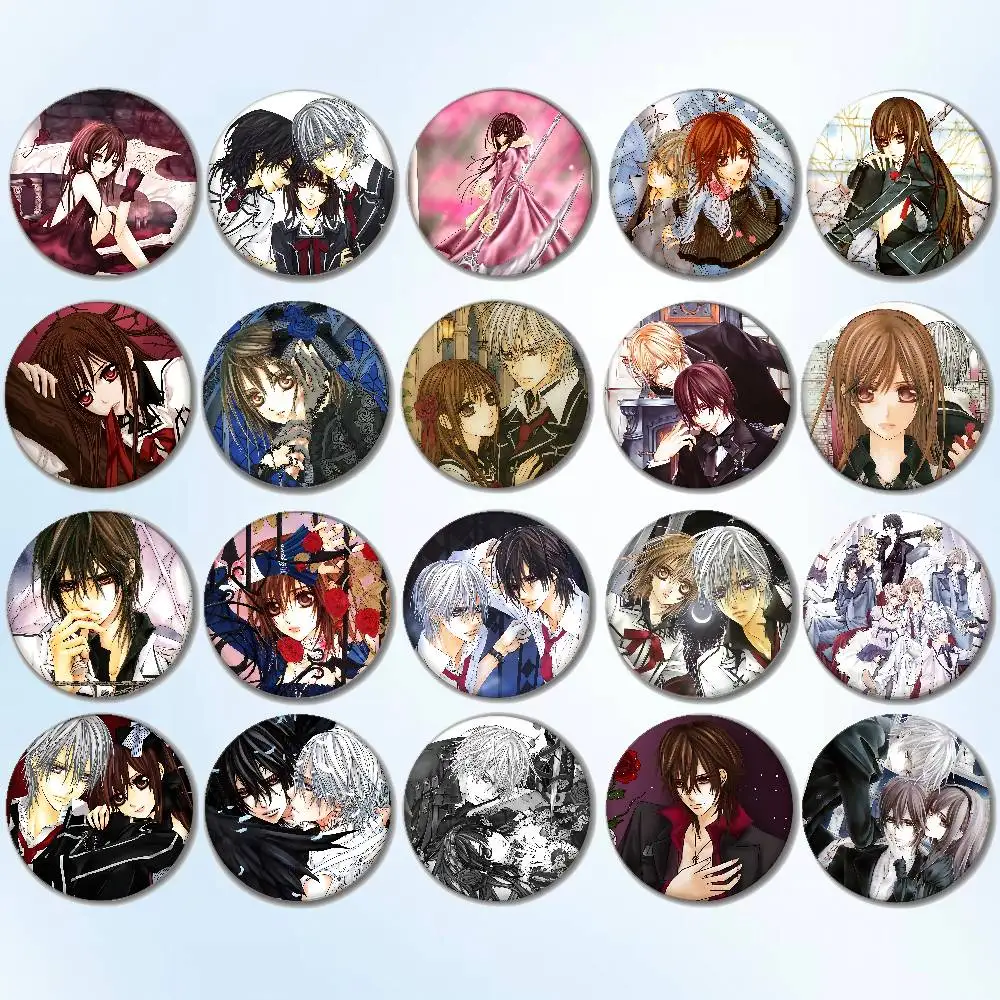 Vampire Knight Anime Abzeichen Runde Brosche Niedliche Cartoon Idol Cosplay Abzeichen DIY Rucksack Kleidung Schmuck Pins