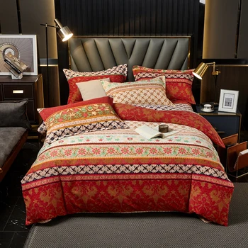 Luxury Classic Paisley Duvet Cover 3pcs Soft Bohemian Reversible Bedding Set 100% Cotton Vintage Exotic Floral Duvet Cover