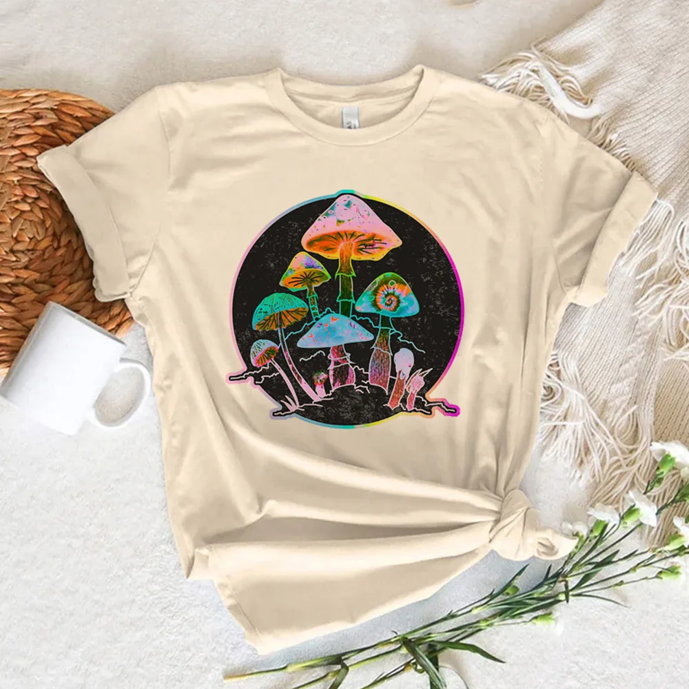 

Mushrooms Tee women patterned graphic tee designer Tee female manga clothes