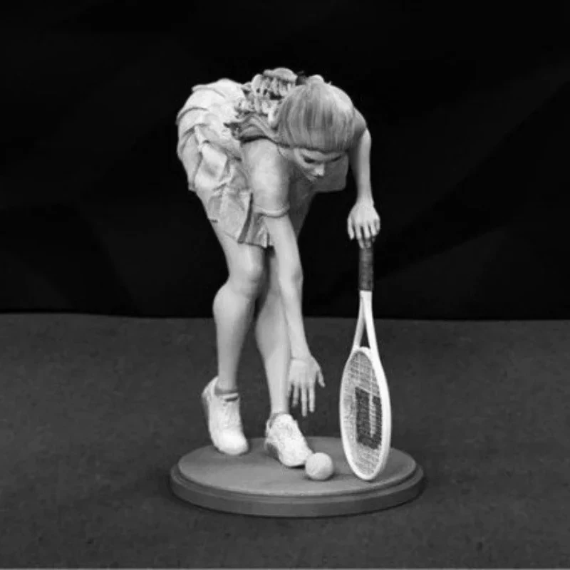 1/24 Maßstab Druckguss-Harz-Figurenmodellbausatz, weibliche Tennisspielerin, Hobby-Miniaturspielzeug, unmontiert und unbemalt, DIY-Diorama