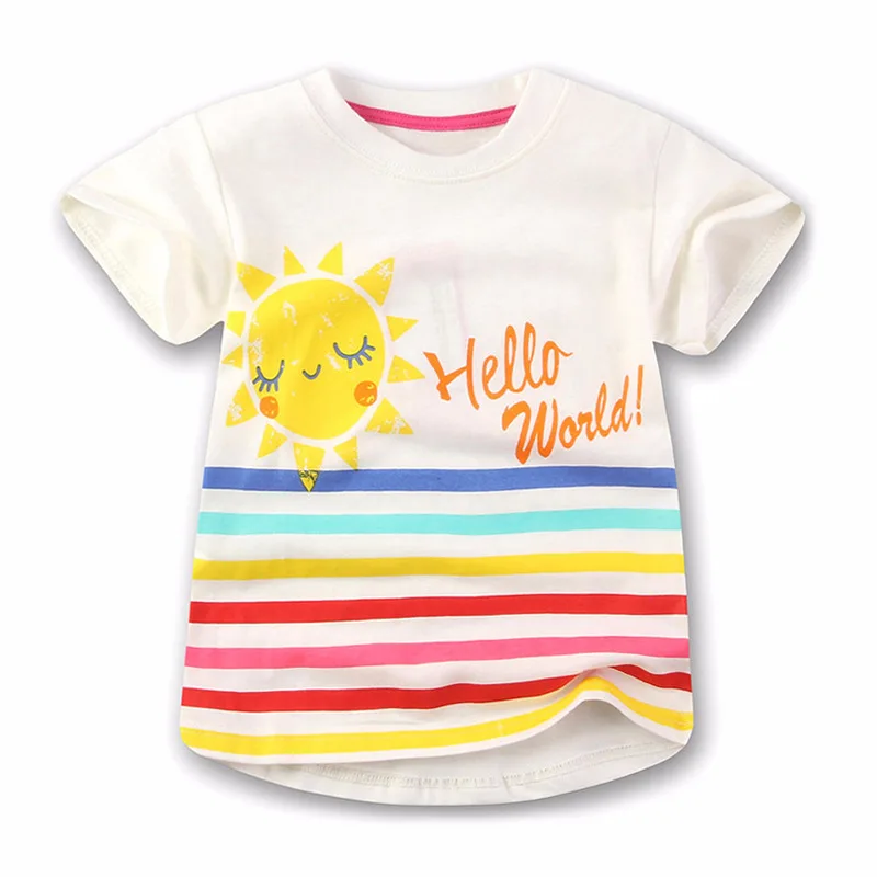 Girl T Shirt Summer Toddler Clothes Short-sleeve Cartoon Baby Tees Tops Children Clothing Cotton Kids T-shirts for Girls