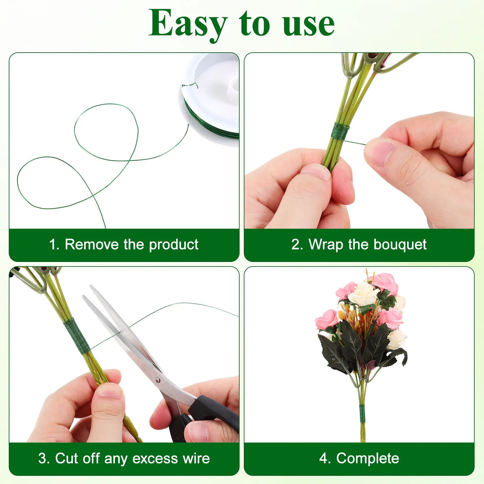 40M Colorful Iron Wire Roll 0.5mm Diameter Flexible for DIY Jewelry Making Beading Flower Arranging Wedding Decor
