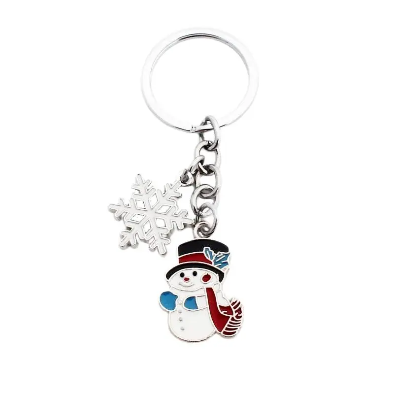 Personalized Skate Keychain Pendant Cute Christmas Snowflake Red Heart Key Chain Winter Snowman Sports Gift for Men and Women