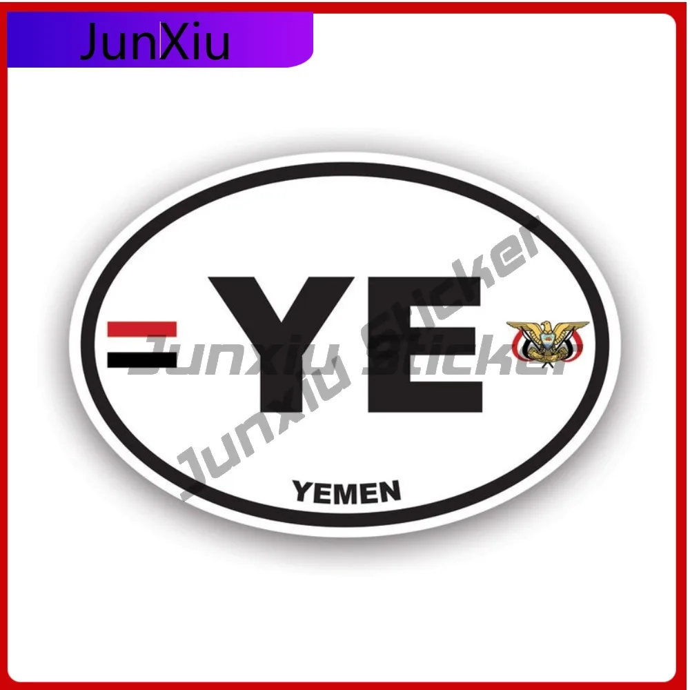 

Yemen Oval Sticker Weather Resistant Waterproof Anime Style For Truck Bumper Car Window Easy To Remove No Residue Decoration