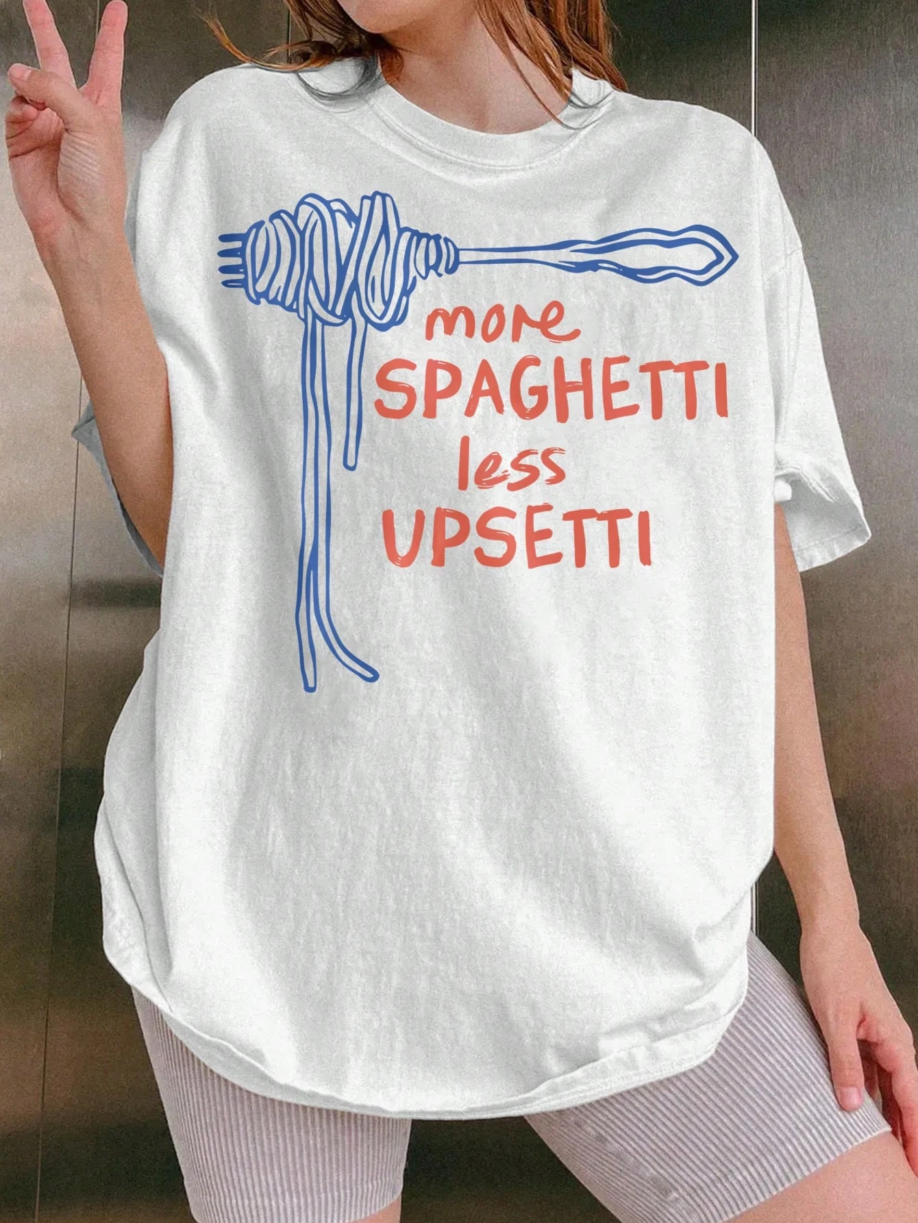 

Ретро макароны с графическим принтом, лето, осень, зима, хлопковые повседневные и удобные мужские и женские футболки с короткими рукавами, уличные