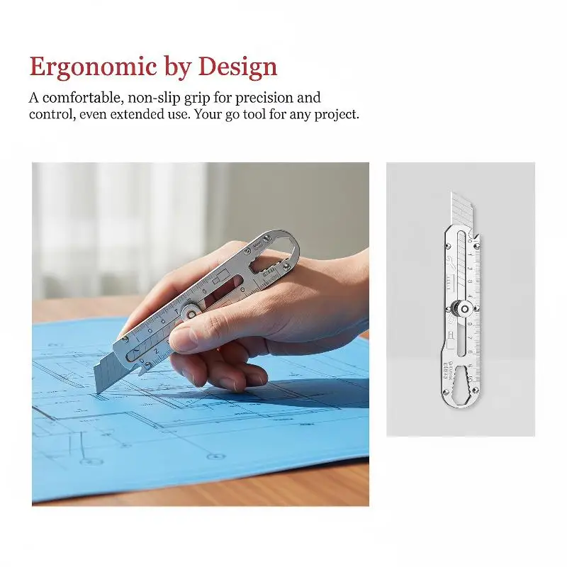 Stainless Steel Multipurpose Retractable Box Cutter Heavy Duty Utility Knife for DIY Craft Home Office Package Cutting Jobs