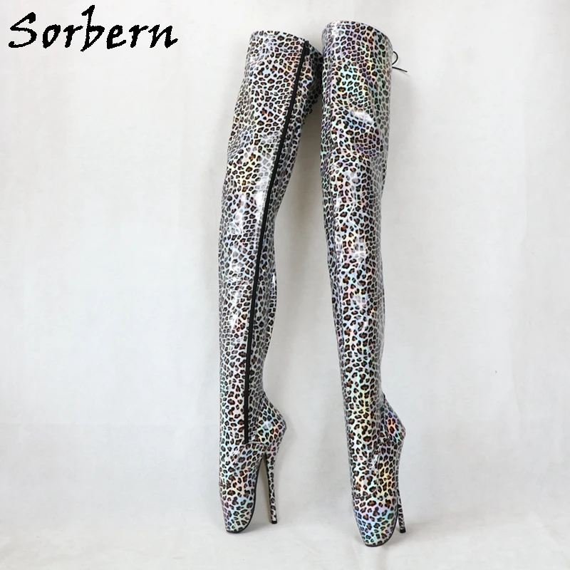 

Sorbern Crotch Thigh Ballet Boots Women 73-82Cm Custom Shaft Length Bdsm Ballet Stilettos Lace Up Back Fetish Shoes Custom