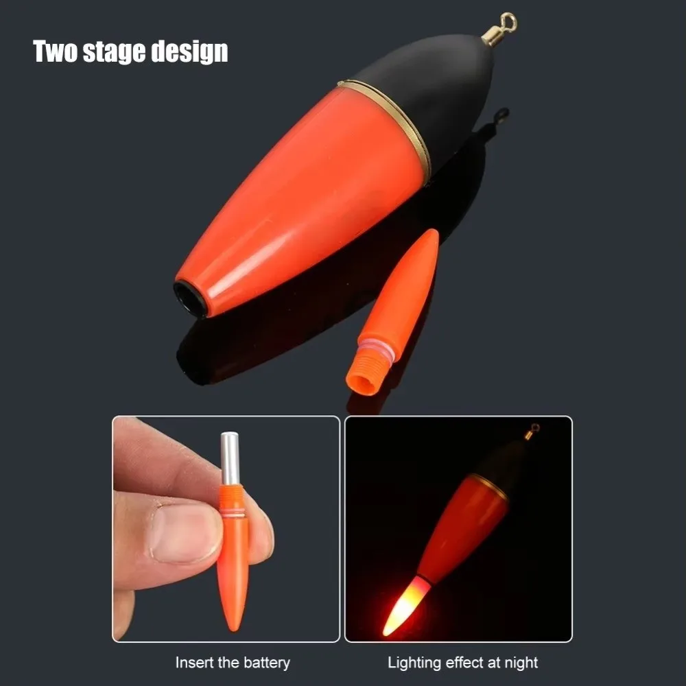 Durable Luminous Fishing Float Light Stick Striking ABS Bobber Sea Ocean Rock Fishing Fishing Slippery Float Day and Night