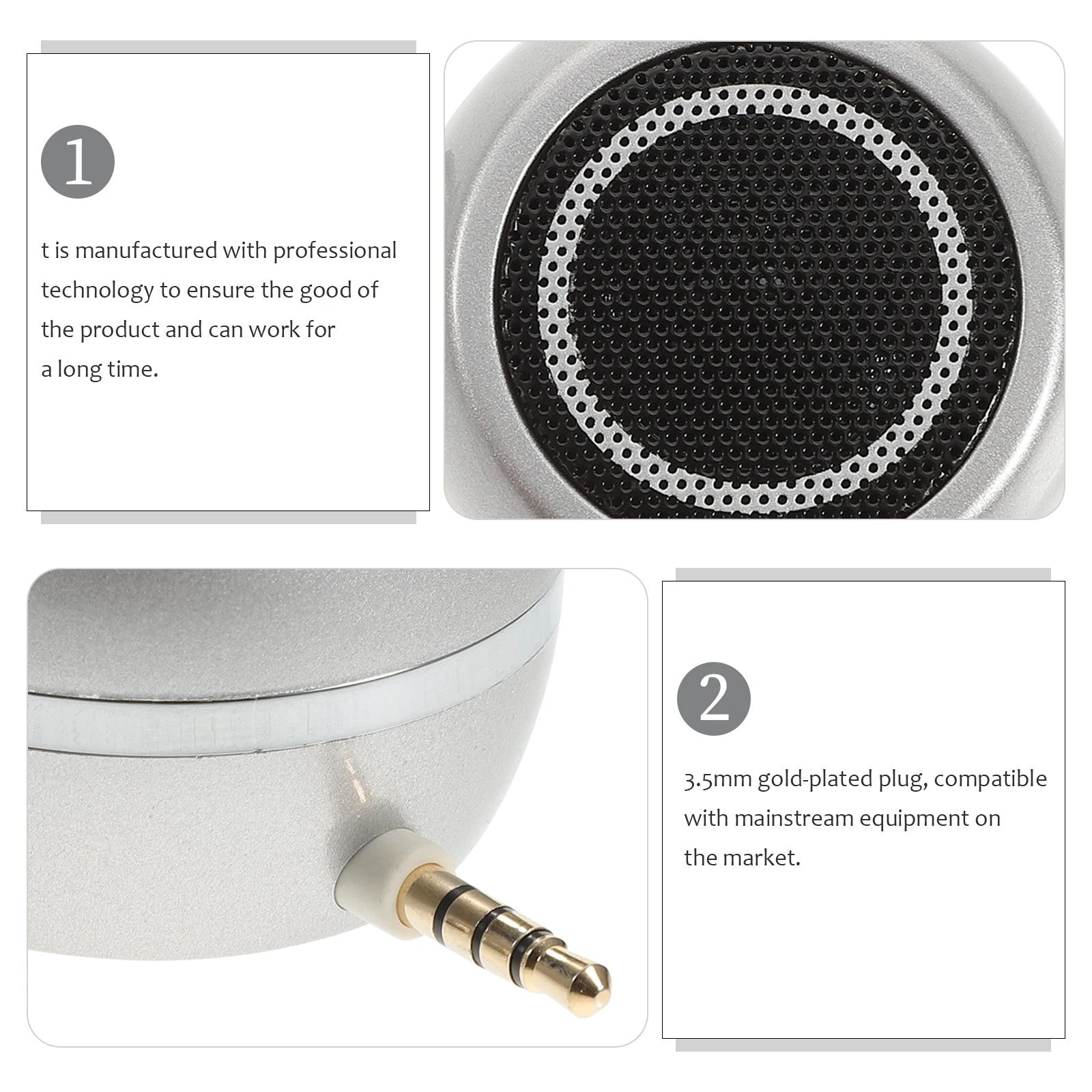 

Portable Wired Speakers with AUX Input for Laptop Phone Desktop 35mm Plug High Strength Mini Speaker Plastic Built In