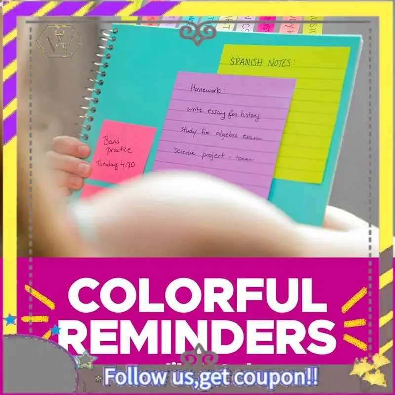 New Sticky Notes, 24 Sticky Note Pads, Office Products, Sticky Notes For Vertical Surfaces, Monitors, Walls