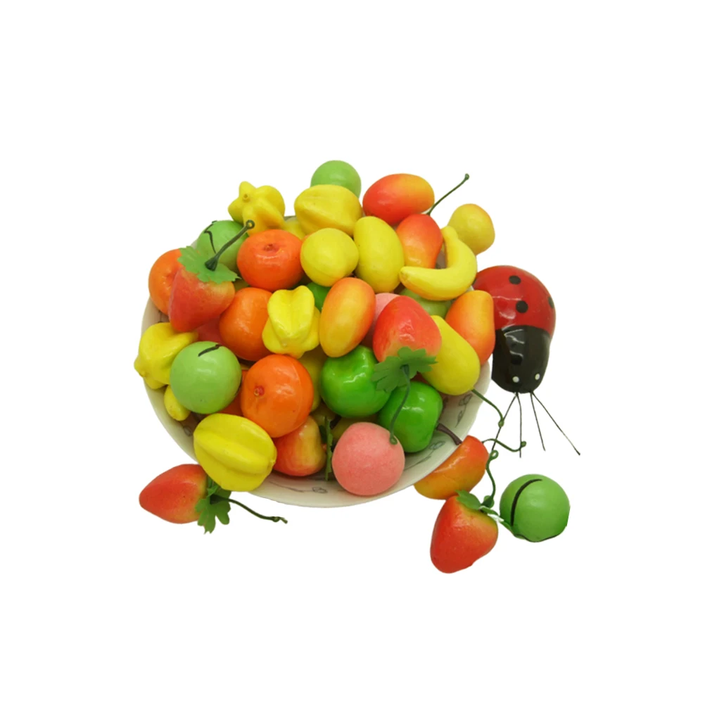 

50 Pcs Artificial Fruits Decor Lifelike Simulation Photo Props Home Decoration Mini Fake Fruit Teaching Model Display Ornament