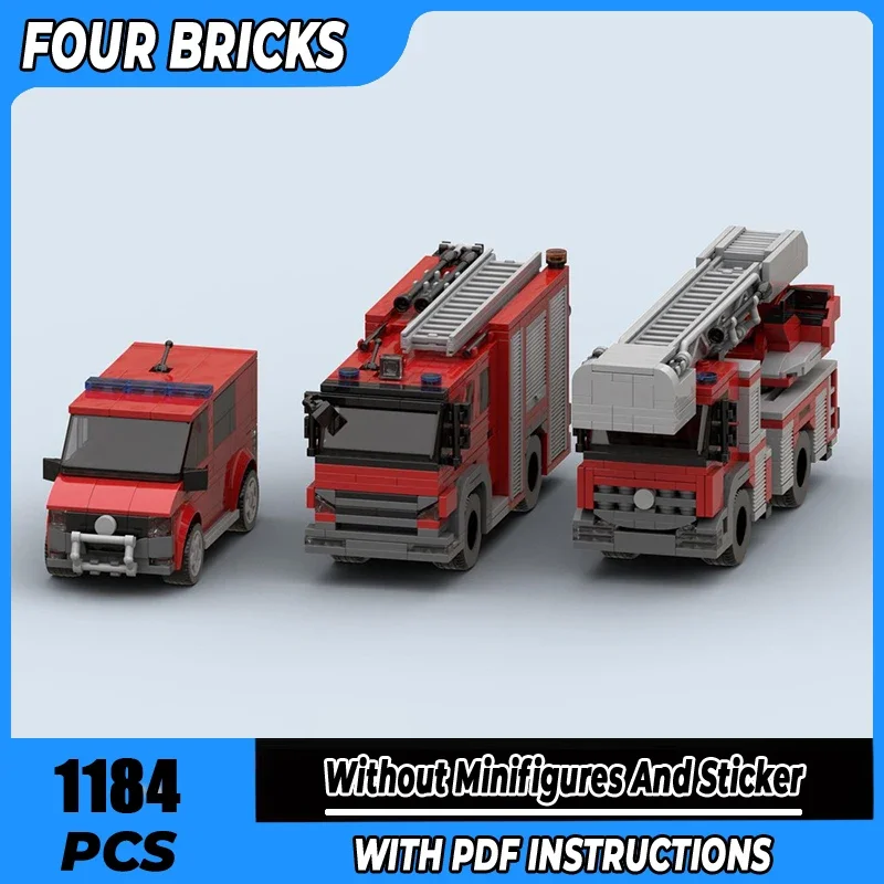 

Moc Building Blocks Amsterdam Fire Vehicles Pack Technology Modular Bricks Model Gifts Christmas Toys DIY Sets Assembly