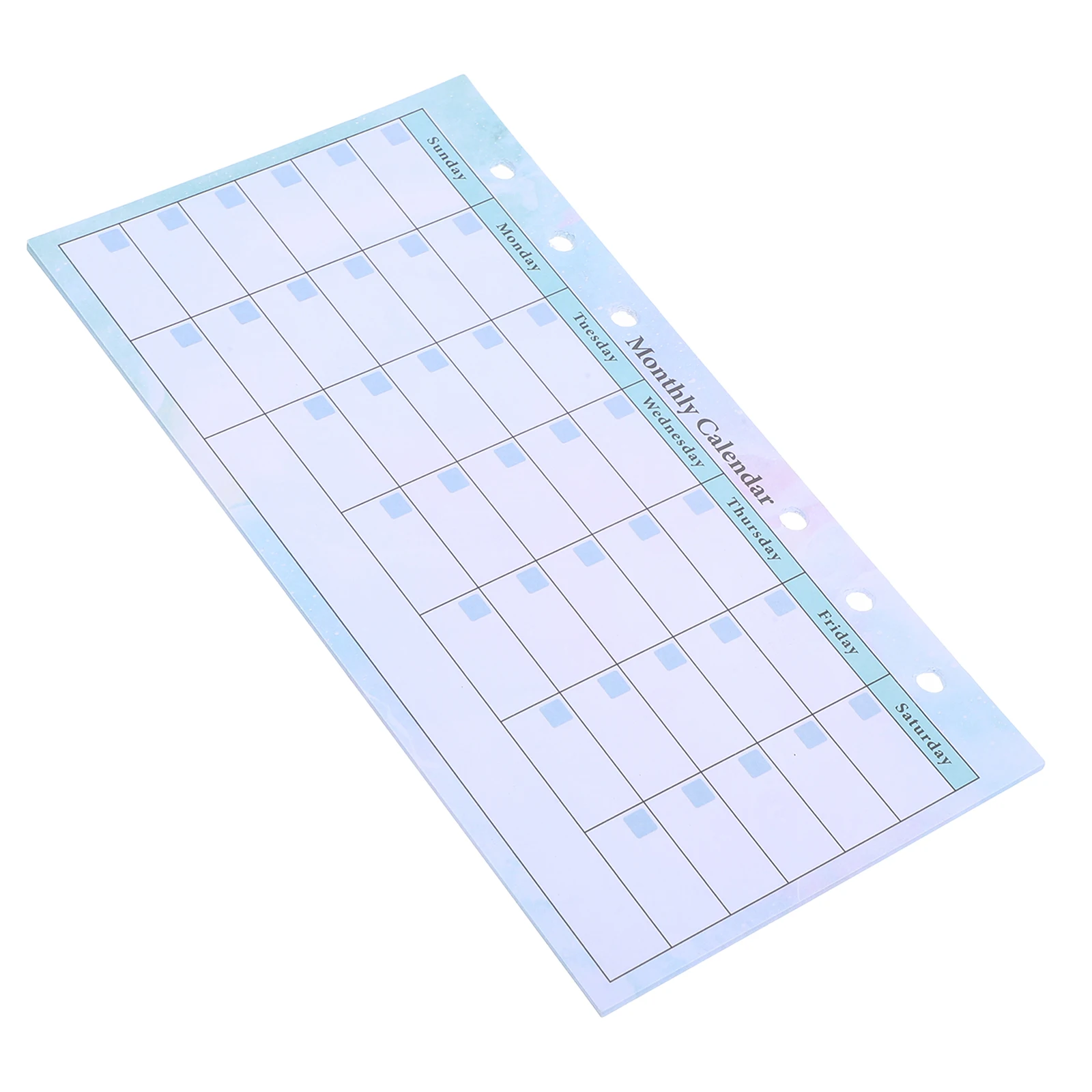 

14 Sheets A6 6 Hole Undated Monthly Planner Refill Loose Leaf Refillable Notebook Inner Pages Meal Budget Work Planner Inserts