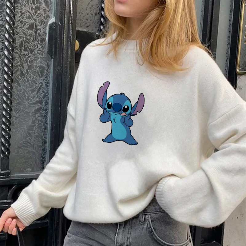 Sweet Girl Stitch Sweatshirt Hoodies Kawaii Y2K Fashion Pullover Anime Manga Cartoons Girls Casual Clothes Tops