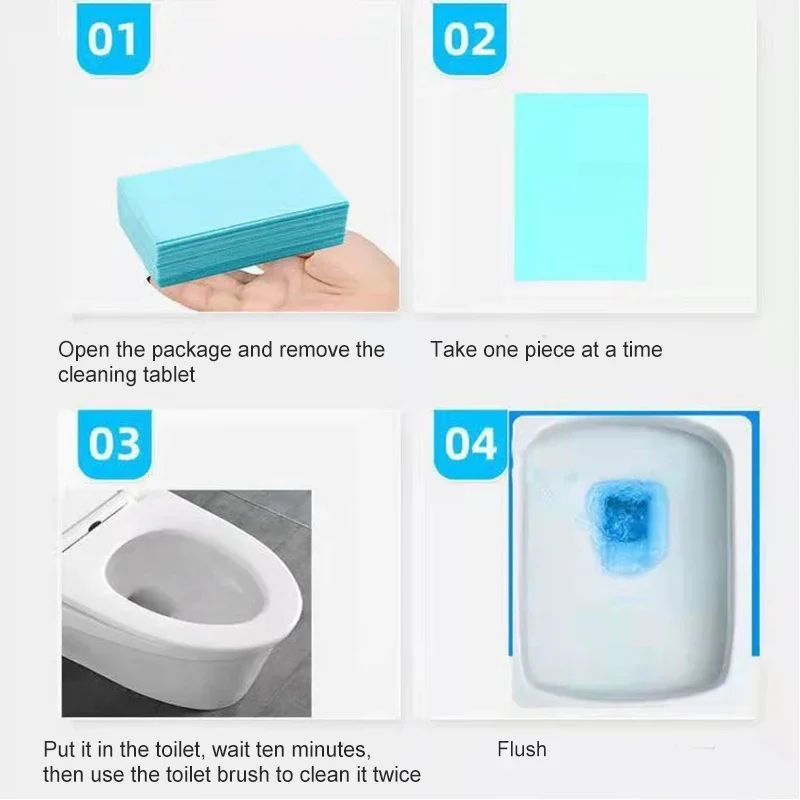 120Pcs Toilet Cleaner Sheet for Mopping Toilet Cleaning Hygiene Toilet Deodorant Yellow Dirt Toilet Cleaning Products view 5