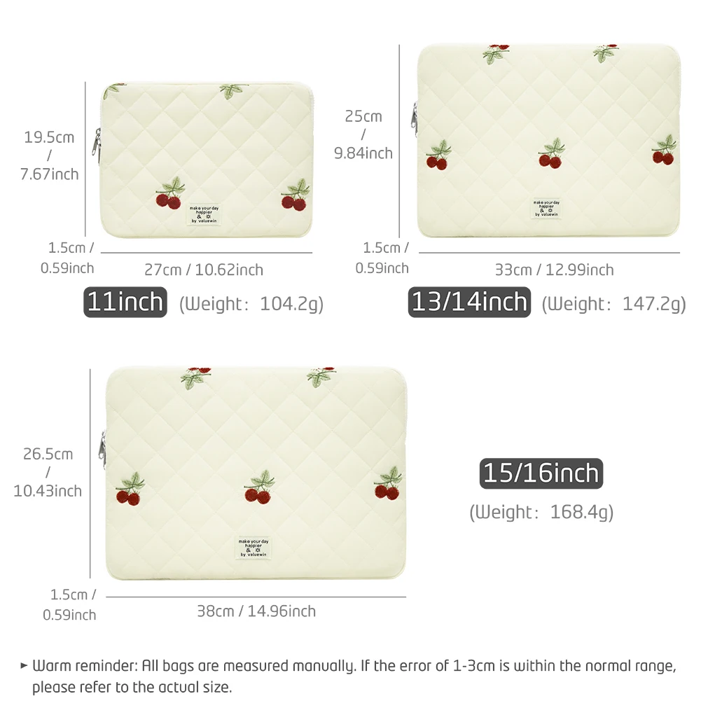 Cute Laptop Case 13 14 15 16 Inch for Macbook Air/Pro Laptop Sleeve Soft Pouch for Xiaomi, Lenovo Girl Notebook Bag Computer Bag