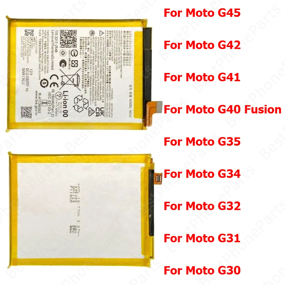 Batería para Motorola Moto G45 G42 G41 G40 Fusion G35 G34 G32 G31 G30 QF50 ND50 NC50 MC50 QG50 JK50 batería de teléfono móvil