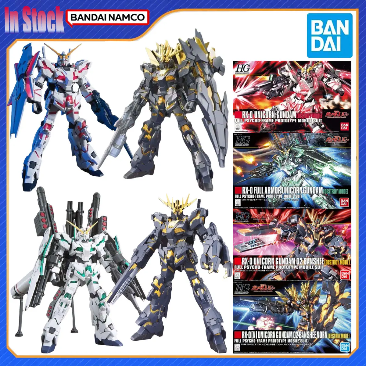 

Подлинная Bandai, оригинальная броня HGUC, единорог, разрушительный единорог 02, комплекты экшн-фигурок Banshee Norn, подарок для детей, модель ручной работы