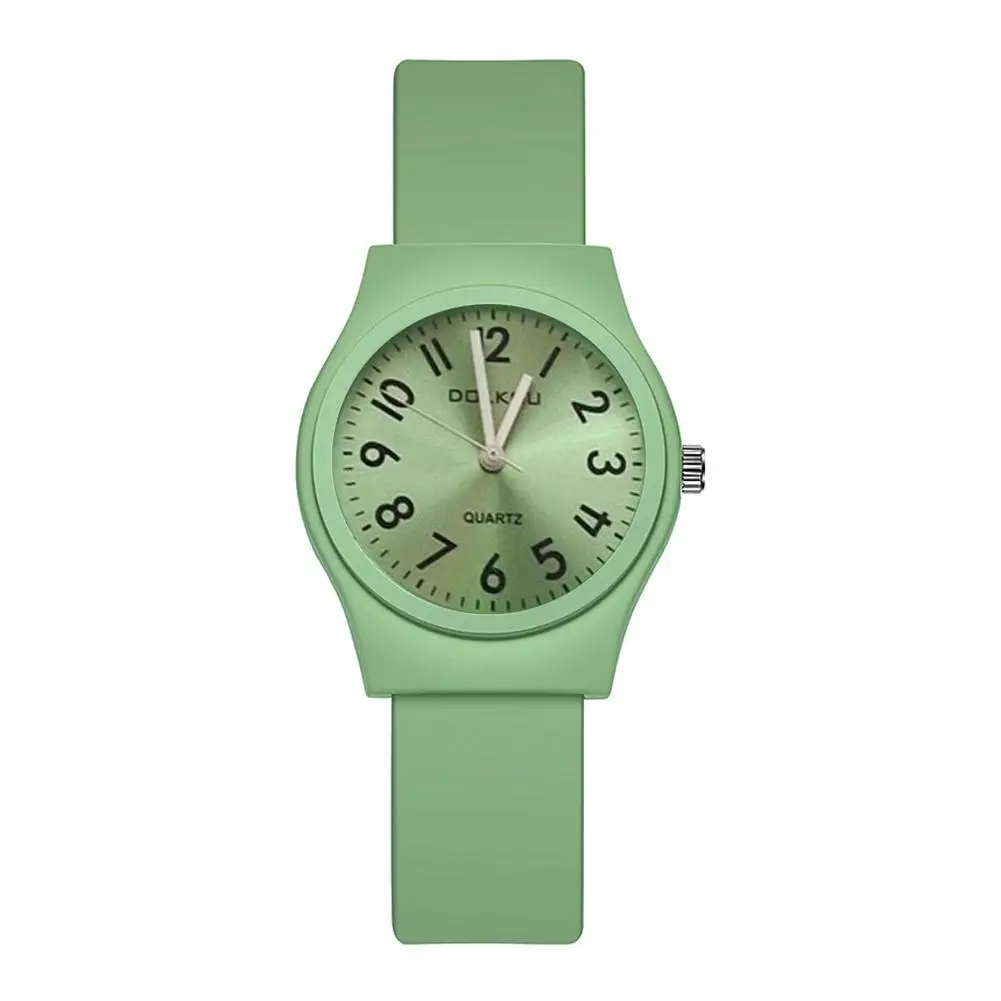 Student Multicolor Quartz Watch Fresh Candy Color Fashion Casual Rough Gem Leather Watch For Junior High School Student