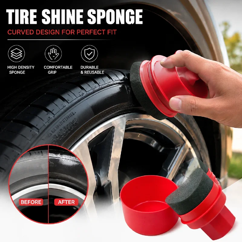 Tire Shine Applicator Curved Sponge Brush - Spons Pemoles Ban Mobil Bentuk Melengkung
