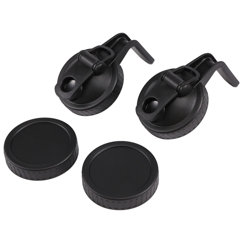 Abwr-stoples mulut lebar tutup penuang, 2 buah tutup tutup Flip dengan pegangan & 2 buah tutup segel tahan bocor untuk penyimpanan makanan