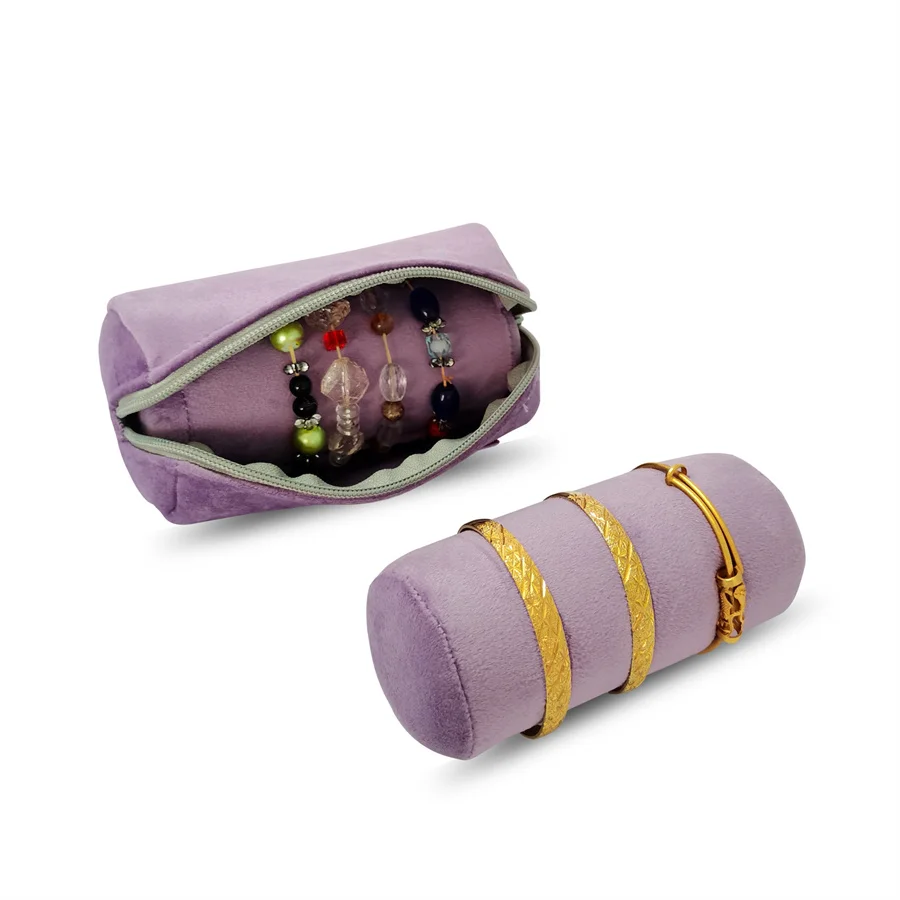 High quality Velvet bracelet organizer stick and bag portable travel jewelry collection pouch wrist watch bangle storage bag