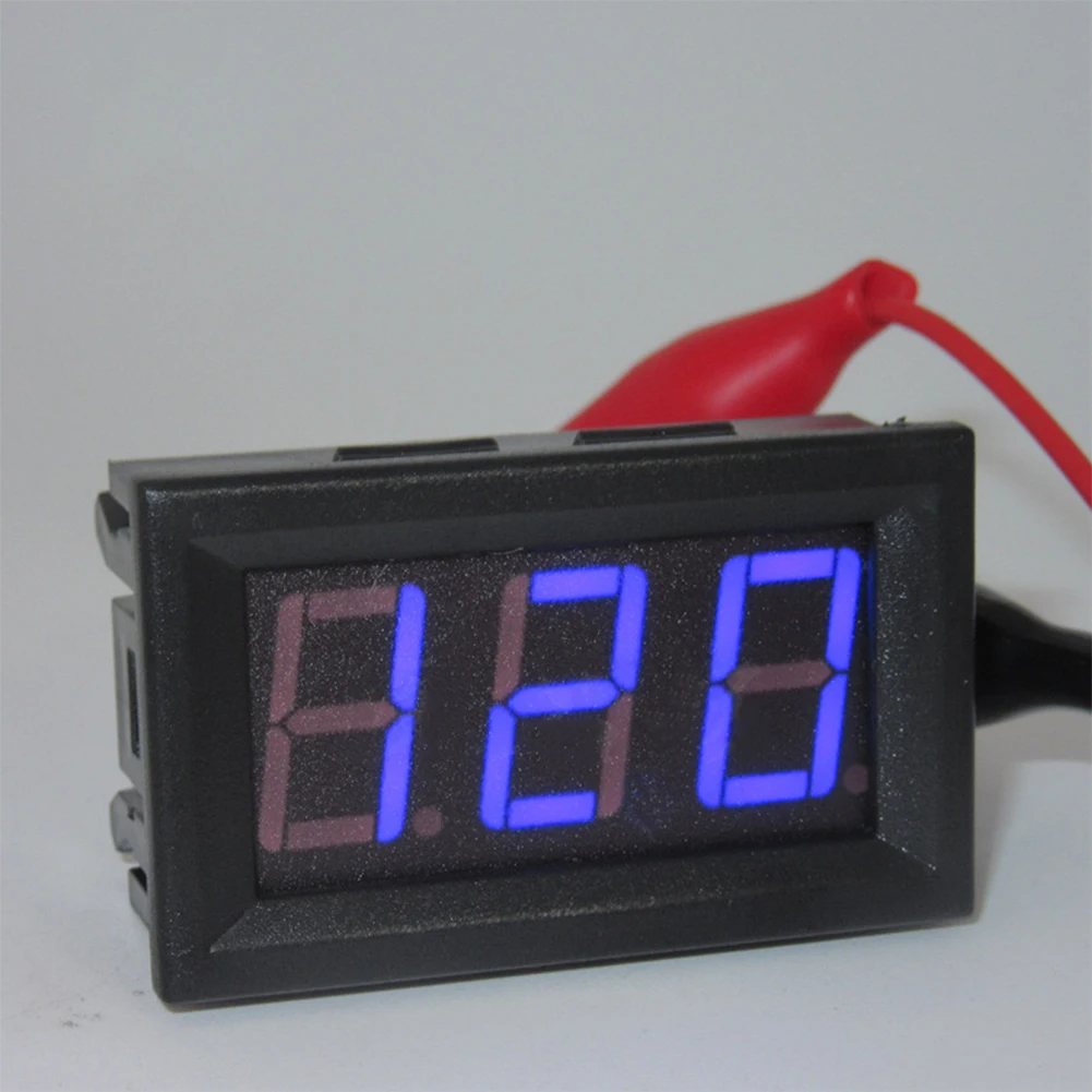 AC 220V 2-Wire Voltage Meter Head LED Mini Digital Voltmeter Voltage Meter with Reverse Polarity Protection for Battery Monitor