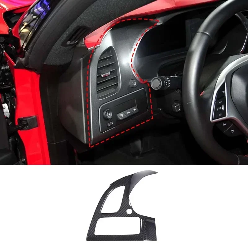 

For 2014-2019 Corvette C7 real carbon fiber car styling car side air outlet frame cover car interior protection accessories