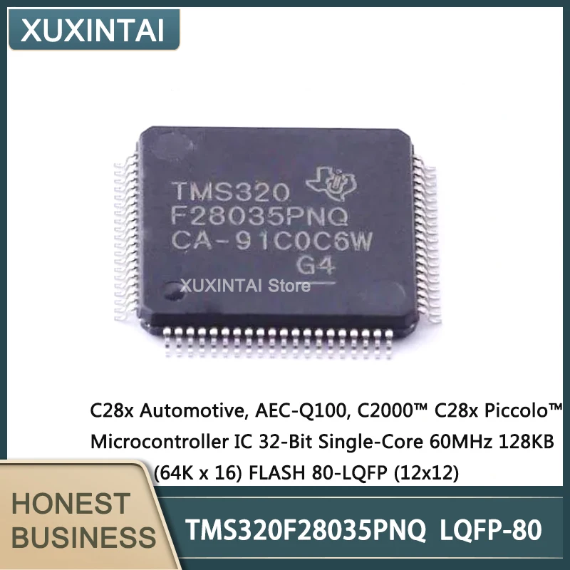 5Pcs/Lot  New Original  TMS320F28035PNQ  TMS320F  Microcontroller IC 32-Bit Single-Core 60MHz 128KB (64K x 16) FLASH 80-LQFP