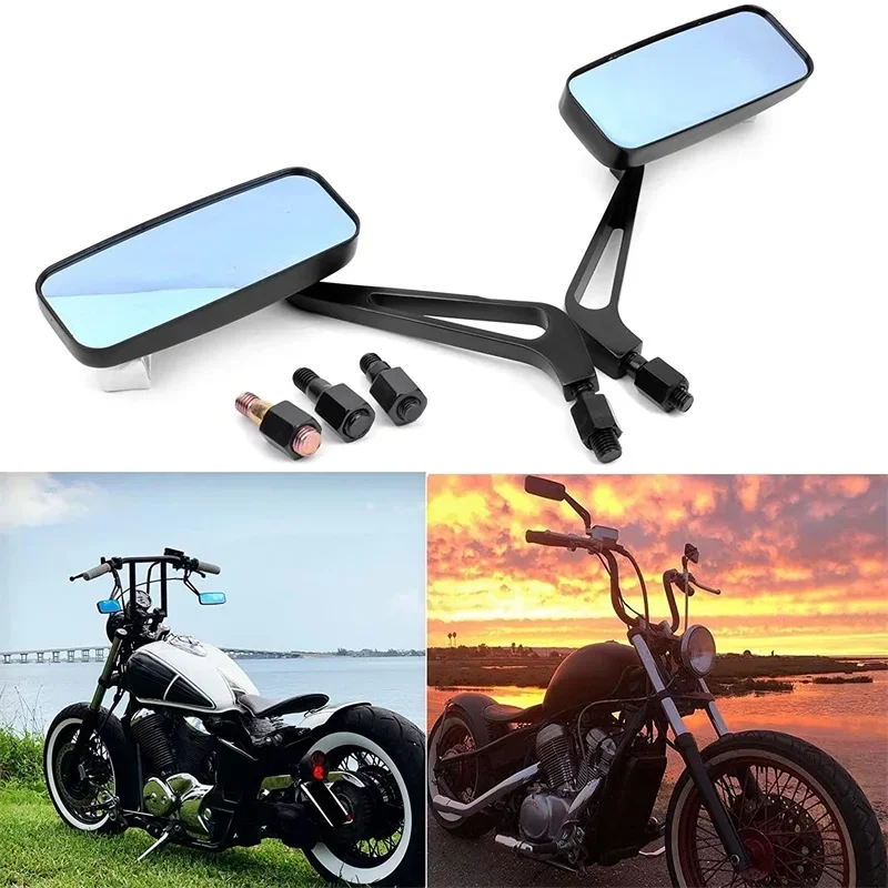 

Motorcycle Accessories Motorbike Rectangle Mirrors For Harley Softail Sportster Chopper Bobber Honda Yamaha Kawasaki