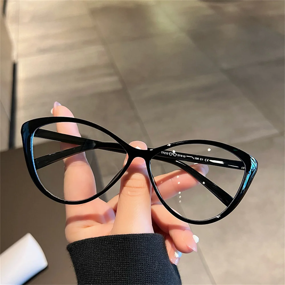 Elbru New Fashion Myopia Nearsighted Glasses Women Men Anti Blue Light Shortsighted Cateye Eyewear Eye Glasses Diopter 0-1.0-4.0