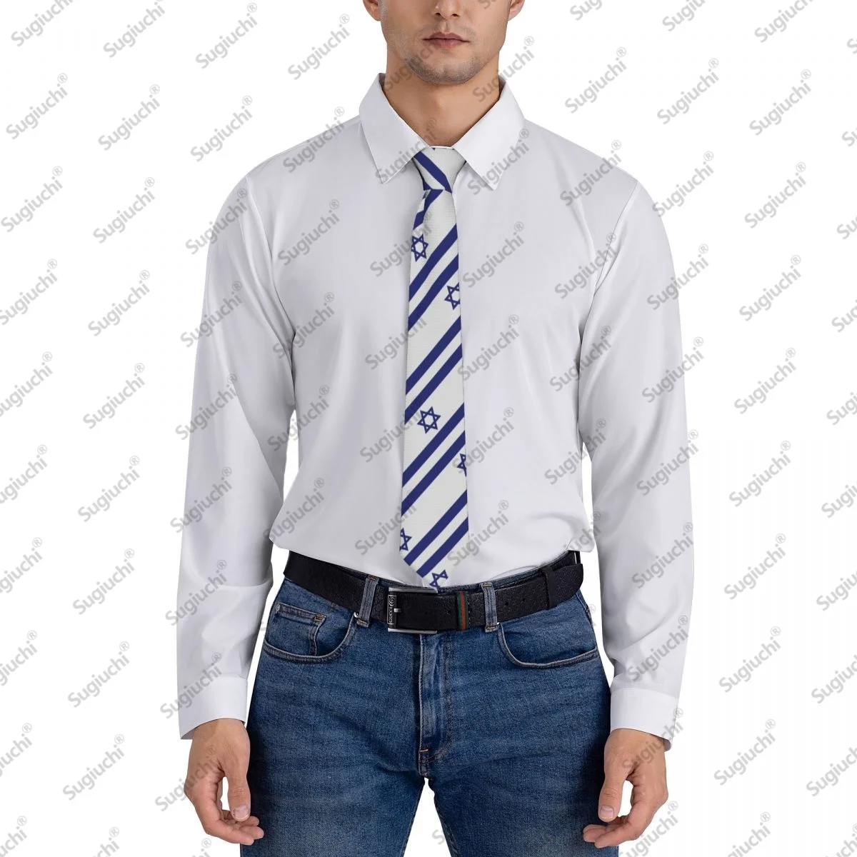 2026 علم إسرائيل حفل زفاف ربطات العنق للرجال النساء عادية منقوشة التعادل الدعاوى سليم ربطة العنق Gravatas للهدايا #6