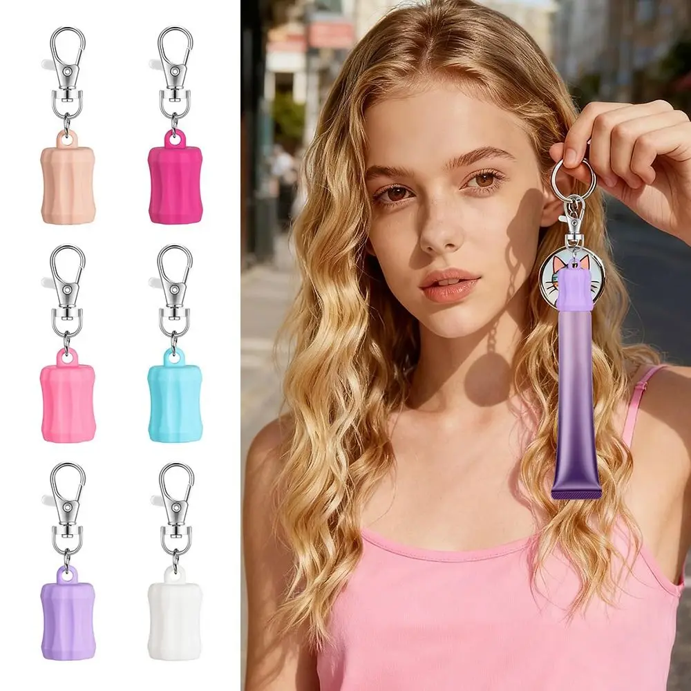 Portable Universal Lip Balm Holder Lightweight Multiple Color Lip Balm Caps Lip Balm Keychain Lip Care