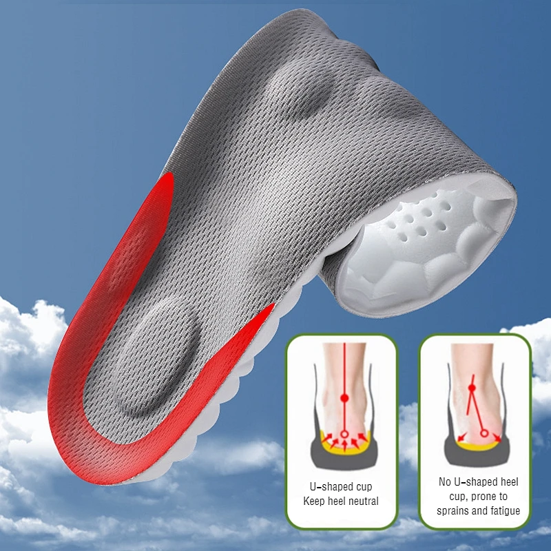 1Pair 4D Shoes Insoles for Feet Soft Plantar Fasciitis Insole Arch Support Orthopedic Inserts Sports Shock Absorption Shoe Pads